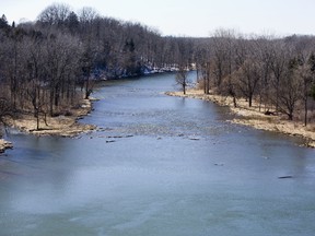 The Thames River facing west from the top of the dam at Fanshawe Conservation Area in London, Ont. (Derek Ruttan/Postmedia Network)