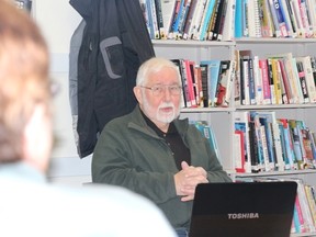 Ron Unger,  president of the Northeast Branch of the Saskatchewan Genealogy Society led a presentation at the Melfort Library.