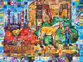The Canada Mosaic Mural project has created artwork for hundreds of communities across the country including this one featuring Strathcona County. Sturgeon County is looking to do something similar with the big reveal scheduled for September.