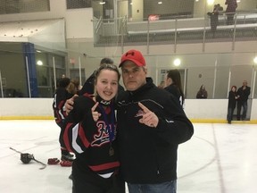 Head coach Keith Toomey and daughter Emily were excited to take the league champions with their Fury Midget B team on March 20. The 1-0 championship win was taken over St. Albert, who was a league rival throughout the season.