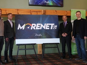 Mayor Ken Wiebe announced Morenet, Morden's answer to underwhelming internet service, at the Morden & District Chamber of Commerce AGM on April 5. (LAUREN MACGILL, Morden Times)
