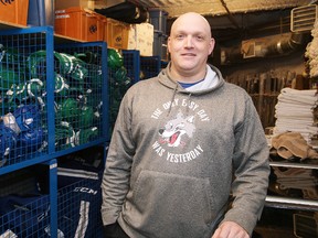 Sudbury Wolves head athletic therapist and equipment manager Dan Buckland in Sudbury, Ont. on Thursday April 5, 2018. Buckland will be travelling to Russia early next week with Canada's national Under-18 team as they participate in the 2018 IIHF U18 World Championship.The tournament will take place in Chelyabinsk and Magnitogorsk, Russia, April 19-29. Gino Donato/Sudbury Star/Postmedia Network