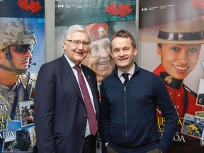 George Weber, left, president and chief executive officer of the Royal Ottawa Health Care Group, and Veterans Affairs Minister Seamus O'Regan were on hand for the official opening of the Operational Stress Injury satellite office in Kingston, Ont. on Thursday April 5, 2018. Julia McKay/The Whig-Standard/Postmedia Network