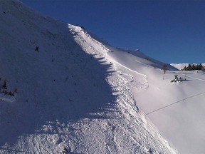 An avalanche path at Corral Creek near Lake Louise from December 2011. Courtesy Parks Canada/ Postmedia Archives