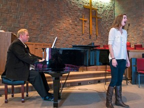 Intelligencer file photo
Female vocalist Kate Dinsmore performs at Eastminster United Church as a part of the Quinte Rotary Music Festival in 2014. This year’s festival launches this coming Monday at several venues around the city and runs throughout the week, with a concluding Concert of the Stars on Wednesday, April 25 at 6:45 p.m. in Albert College hall.