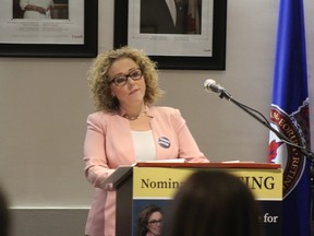 Elizabeth Keating announces she is seeking the nomination for the United Conservative Party MLA in Fort McMurray-Conklin Thursday, April 5, 2018. Laura Beamish/Fort McMurray Today/Postmedia Network
