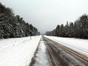 Highway 129, north of Thessalon, can be a challenge to drivers, even in early April.