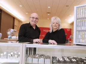 Gaston Hacquard and his wife Vanja, the manager of Fast Time Watch Repair in the New Sudbury Centre. Gino Donato/Sudbury Star/Postmedia Network