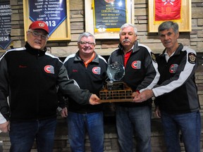The Simcoe Curling Club rink of Bruce Jeffrey, Garry McMillan, Paul MacNeal and Mike Vrooman won the Ontario Stick Curling Championship at Toronto's Weston Golf and Country Club Mar. 18-21.
JACOB ROBINSON/Simcoe Reformer
