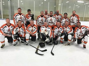 Above is the Zurich Has Beans team who recently wrapped up their season after a tournament in Niagara. In the back row from (l-r) are Mark McLlwain, John Rutten, Kevin Geoffrey, Jason Becker, Paul Klopp, Jeff Rothenberg, Pat Bedard and Jason Steinman. Front row from (l-r) are Dale Miller,Jeff Webster, Pat Cyr, Kevin Lightfoot, Steve Shantz, Paul Overholt and Joe Debus. Missing from the team photo are Doug Geoffrey, Steve Phillips, Dave Erb, Jeff Finkbeiner, Peter John Overholt.(Handout/Exeter Lakeshore Times-Advance)