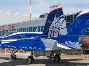 The demo CF-18 Hornet is ready for the air show season.