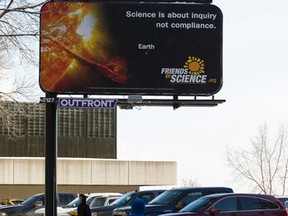 A billboard by the anti-climate change group the Friends of Science in Edmonton last month.