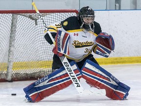 Kyle McNair of the Kingston Jr. Frontenacs midgets was taken in the first round, 20th overall, of the Ontario Hockey League Under 18 Priority Selection by the Sault Ste. Marie Greyhounds on Wednesday night. (Tim Gordanier/The Whig-Standard/Postmedia Network)