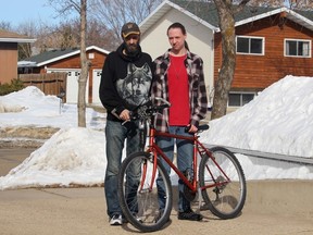 Jasen and Trey Kerr are humbled by recent support of local small businesses and residents who donated a used bike as well as $600 towards two new bikes for the Fort family. Trey had his bike stolen outside of the local public library in late April but the single-father could not afford to replace it.