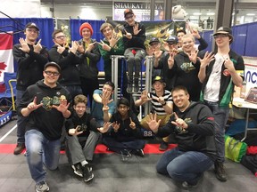 Fort High robotics’ team placed 7th of out 35 teams from Canada, the U.S., Mexico, Germany and Turkey during the FIRST Robotics Competition Canadian Rockies Regional hosted in Calgary at the Genesis Centre on April 4-7. It was one of two teams from Canada that rounded out the top 10.
