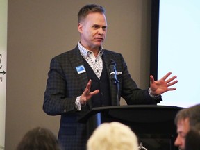 Todd Hirsch, chief economist at ATB Financial, gave a presentation on Alberta’s economy at the Fort Saskatchewan Chamber of Commerce members luncheon on April 4.