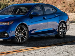 A stock photo of the suspect vehicle, a blue 2018 Acura TLX, involved in the suspicious death of Edmonton's Harpreet (Harry) Kang on April 9.