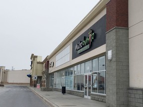 A store in the Rio Can Centre on Gardiners Road is to the location of one of the first four government-operated cannabis shops in Kingston, Ont. on Thursday, April 12, 2018. 
Elliot Ferguson/The Whig-Standard/Postmedia Network