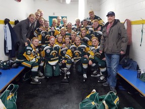 Members of the Humboldt Broncos junior hockey team are shown in a photo posted to the team's Twitter feed. Fifteen members of the team died following a collision with their team bus and a tractor-trailer. A GoFundMe campaign has raised $7.7 million as of Tuesday evening.

Photo courtesy of the Humboldt Broncos Twitter.
