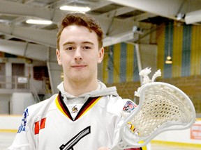 Timmins Rock forward Derek Seguin fell in love with lacrosse while playing Minor Midget ‘AAA’ hockey in Hamilton during the 2015-16 season. After returning to the city in the off-season, he launched the Timmins Lacrosse League in 2016. It grew in 2017 and the owner, president and player is confident that trend will continue in 2018. Registration will be held at O’Reilly Sports on April 24 and April 26, with action getting underway in early May.  THOMAS PERRY/THE DAILY PRESS