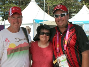 Hanover's Ryan Bester (right) pictured with his parents Bob and Cathy Bester, won a silver medal at the 2018 Gold Coast Commonwealth Games in men's single lawn bowls. The medal was Bester's second-straight silver at the Commonwealth Games.