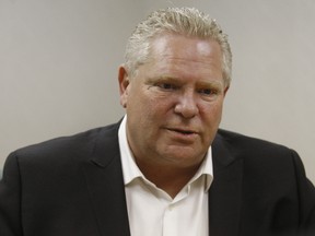 Progressive Conservative Leader Doug Ford won't be visiting North Bay Sunday for a meet and greet as planned due to the severe winter storm hitting southern Ontario, Saturday. Postmedia Photo