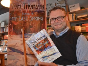 Author Tim Bouma at a book-signing and talk about his new work "Tom Thomson: Journal of My Last Spring" on Saturday at The Ginger Press in Owen Sound. (Scott Dunn/The Sun Times)