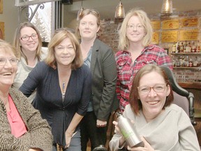 KASSIDY CHRISTENSEN HIGH RIVER TIMES/POSTMEDIA NETWORK. From left, Angie McCormick, Kim Reichert, Deb Olmsted, Trisha Argotoff, Pam Moncrieff and Candisse McCormick attended the café.