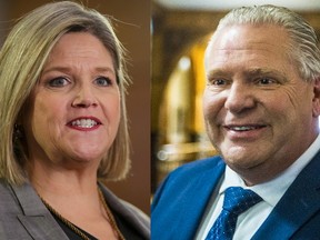 NDP Leader Andrea Horwath and PC Leader Doug Ford