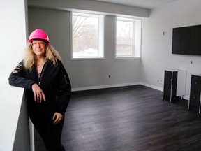 Luke Hendry/The Intelligencer
Developer Alexis Kofman stands in a larger unit of the future Belleville Estates Retirement Community Monday. The building at 228 Dundas St. E. is undergoing a major renovation and could reopen in August.