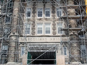 St. Joseph-Scollard Hall is getting some upgrades including restoration of its exterior and interior renovations to the administration reception area. The work is expected to be completed ahead of the 2018-19 school year.
Gord Young/The Nugget