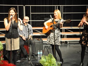 Teresa, Maureen and Karen Ennis, also known as the Ennis Sisters, are seen here performing for a sold-out crowd at O'Gorman High School on Nov. 21, 2015. The Newfoundland trio returns to Timmins for a show on Friday, April 27, once again teaming up with the Timmins Concert Singers.
(The Daily Press file photo)