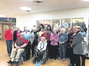 Volunteers from the Canmore Hospital Ladies Auxiliary celebrate 40 years of service at a recognition reception at the hospital on Thursday. Supplied