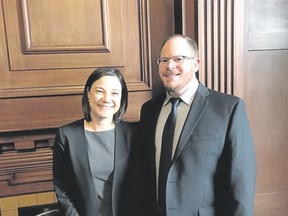 Alberta's Environment and Parks Minister Shannon Phillips, left, appointed Banff-Cochrane MLA Cam Westhead chair of the Endangered Species Conservation committee. Supplied