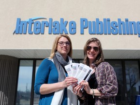 Interlake Publishing is encouraging people to take part in karaoke at the Birchwood Motor Hotel in Traverse Bay April 21 and 22. Up for grabs are tickets to Led Zeppelin II, courtesy of Interlake Publishing. Pictured: Postmedia Network's regional director of advertising for the Interlake and Spectator multimedia journalist Twyla Siple. (Brook Jones/Interlake Publishing/Postmedia Network)