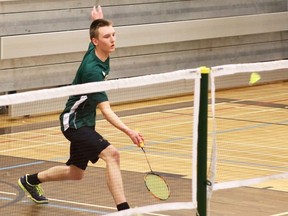 Fort High Sting badminton athlete Nathan Harkin was on top form as he battled against his Ardrossan rival on April 16.
