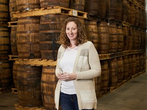Norwich resident Sarah Phelps was invited to a special event to help select this year’s limited release Forty Creek whiskey. She's seen here in the barrel room, which she said was her favourite stop on the distillery tour.