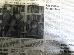 This week’s Throwback Thursday goes all the way back to 1954 and a picture from the Melfort Public Library. Which is fitting as the Spring Book Sale starts this weekend.
The library was located in the basement of the Civic Centre at that time and some Broadway School students were at the library to find some reading material.