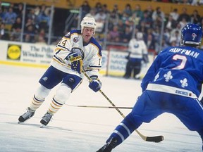 Dave Hannan in action with the Buffalo Sabres. Getty Images