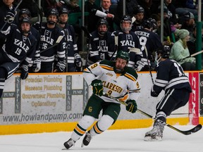 Paris native Ben Dalpe recently completed his NCAA Division I hockey career with Clarkson University. (Photo courtesy Clarkson University)