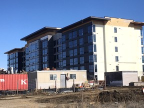 A new Sandman Signature hotel continues to rise off Highway 16 and Sherwood Drive.

Benjamin Proulx/Postmedia Network