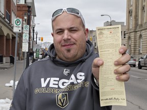 Jamie Stephens has mounted an online petition over what he says is aggressive parking enforcement in downtown Brantford. (Brian Thompson/The Expositor)