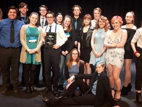 Widdifield Secondary School's drama “Exorcizing Restraint,” with its cast above, was one of two Near North district high school's to win top spot at the Northern Regional Sears Festival held at West Ferris this past weekend. Submitted Photo