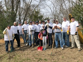 Members of the Rotary Club of Tillsonburg planted trees in Memorial Park by the Tillsonburg Community Centre as part of the Rotary International's initiative to plant a tree for each of their 1.2 million members.