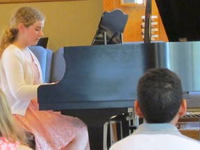 Katrina Raes of Sarnia plays piano at St. Gile's Presbyterian Church during the 2017 edition of the Lambton County Music Festival.
File photo/Postmedia Network