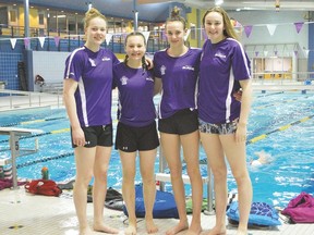 Sault Surge swimmers, from left to right, are Paige Banton, Aliah Robertson, Logan Belanger and Olivia Starzomski.
Allana Plaunt/Special to Sault This Week