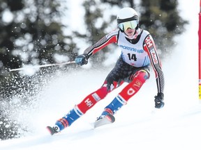 Banff Alpine Racer Aidan Macaulay of Banff races in the GS at the U16 Provincial Finals at Sunshine Village on Friday. Malcolm Carmichael/ Alpine Peak Photography