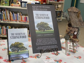 “The Secrets of Strongwood" on display at the South Interlake Regional Library Teulon branch on April 20. (Juliet Kadzviti/Interlake Publishing/Postmedia Network).