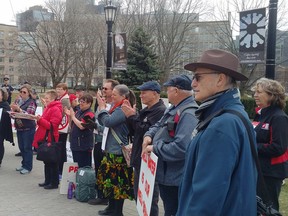 Members of OPAL were at Queen's Park Wednesday to protest proposed landfill in Oxford County. (Submitted photo)