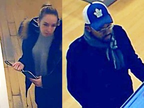 Two suspects wanted after a victim's wallet was stolen and his credit card was used at multiple stores downtown Kingston, Ont. Supplied by Kingston Police